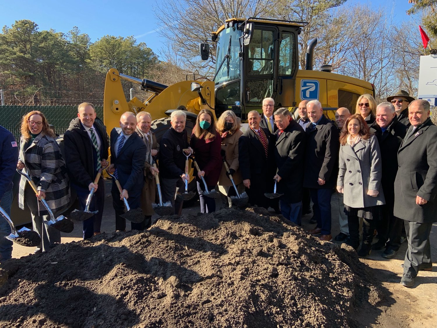 In Jan. 27, 2022, Gov. Kathy Hochul and Suffolk County executive Steve Bellone announced the groundbreaking of the $223.9 million Forge River Watershed Sewer District project, designed to reduce nitrogen loading and improve water quality for homeowners and businesses, located in the Mastic-Shirley area. 